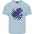 Torn New Zealand Flag Zealander Kiwi Day Mens Cotton T-Shirt Tee Top Light Blue