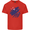 Torn New Zealand Flag Zealander Kiwi Day Mens Cotton T-Shirt Tee Top Red