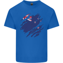 Torn New Zealand Flag Zealander Kiwi Day Mens Cotton T-Shirt Tee Top Royal Blue