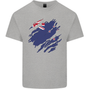 Torn New Zealand Flag Zealander Kiwi Day Mens Cotton T-Shirt Tee Top Sports Grey