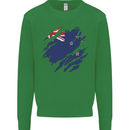 Torn New Zealand Flag Zealander Kiwi Day Mens Sweatshirt Jumper Irish Green