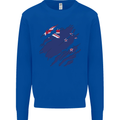 Torn New Zealand Flag Zealander Kiwi Day Mens Sweatshirt Jumper Royal Blue