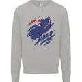 Torn New Zealand Flag Zealander Kiwi Day Mens Sweatshirt Jumper Sports Grey