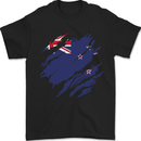 Torn New Zealand Flag Zealander Kiwi Day Mens T-Shirt 100% Cotton Black