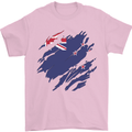 Torn New Zealand Flag Zealander Kiwi Day Mens T-Shirt 100% Cotton Light Pink