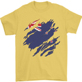 Torn New Zealand Flag Zealander Kiwi Day Mens T-Shirt 100% Cotton Yellow