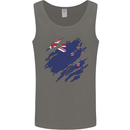 Torn New Zealand Flag Zealander Kiwi Day Mens Vest Tank Top Charcoal