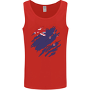Torn New Zealand Flag Zealander Kiwi Day Mens Vest Tank Top Red