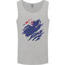 Torn New Zealand Flag Zealander Kiwi Day Mens Vest Tank Top Sports Grey