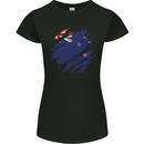 Torn New Zealand Flag Zealander Kiwi Day Womens Petite Cut T-Shirt Black
