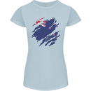 Torn New Zealand Flag Zealander Kiwi Day Womens Petite Cut T-Shirt Light Blue
