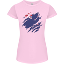 Torn New Zealand Flag Zealander Kiwi Day Womens Petite Cut T-Shirt Light Pink