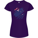Torn New Zealand Flag Zealander Kiwi Day Womens Petite Cut T-Shirt Purple