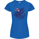 Torn New Zealand Flag Zealander Kiwi Day Womens Petite Cut T-Shirt Royal Blue