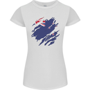 Torn New Zealand Flag Zealander Kiwi Day Womens Petite Cut T-Shirt White