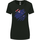 Torn New Zealand Flag Zealander Kiwi Day Womens Wider Cut T-Shirt Black