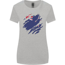 Torn New Zealand Flag Zealander Kiwi Day Womens Wider Cut T-Shirt Sports Grey