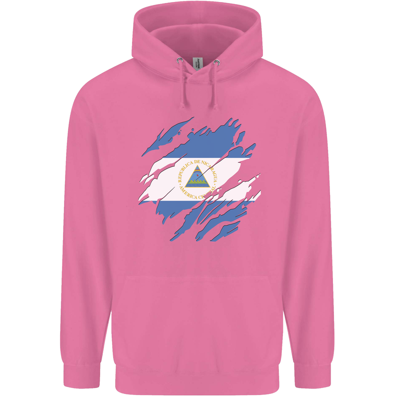 Torn Nicaragua Flag Nicaraguan Day Football Childrens Kids Hoodie Azalea