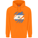 Torn Nicaragua Flag Nicaraguan Day Football Childrens Kids Hoodie Orange