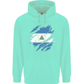 Torn Nicaragua Flag Nicaraguan Day Football Childrens Kids Hoodie Peppermint