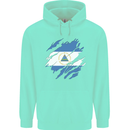 Torn Nicaragua Flag Nicaraguan Day Football Childrens Kids Hoodie Peppermint
