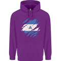 Torn Nicaragua Flag Nicaraguan Day Football Childrens Kids Hoodie Purple