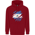 Torn Nicaragua Flag Nicaraguan Day Football Childrens Kids Hoodie Red