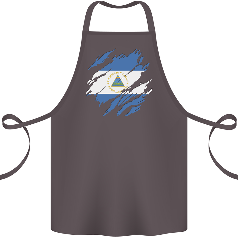 Torn Nicaragua Flag Nicaraguan Day Football Cotton Apron 100% Organic Dark Grey