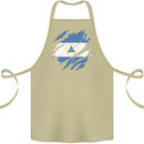 Torn Nicaragua Flag Nicaraguan Day Football Cotton Apron 100% Organic Khaki