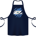 Torn Nicaragua Flag Nicaraguan Day Football Cotton Apron 100% Organic Navy Blue