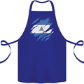 Torn Nicaragua Flag Nicaraguan Day Football Cotton Apron 100% Organic Royal Blue