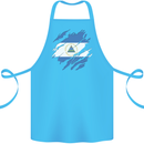 Torn Nicaragua Flag Nicaraguan Day Football Cotton Apron 100% Organic Turquoise