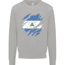 Torn Nicaragua Flag Nicaraguan Day Football Kids Sweatshirt Jumper Sports Grey