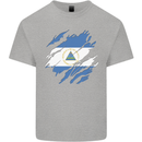 Torn Nicaragua Flag Nicaraguan Day Football Kids T-Shirt Childrens Sports Grey