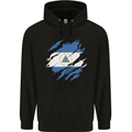 Torn Nicaragua Flag Nicaraguan Day Football Mens 80% Cotton Hoodie Black
