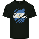 Torn Nicaragua Flag Nicaraguan Day Football Mens Cotton T-Shirt Tee Top Black