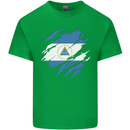 Torn Nicaragua Flag Nicaraguan Day Football Mens Cotton T-Shirt Tee Top Irish Green