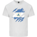 Torn Nicaragua Flag Nicaraguan Day Football Mens Cotton T-Shirt Tee Top White