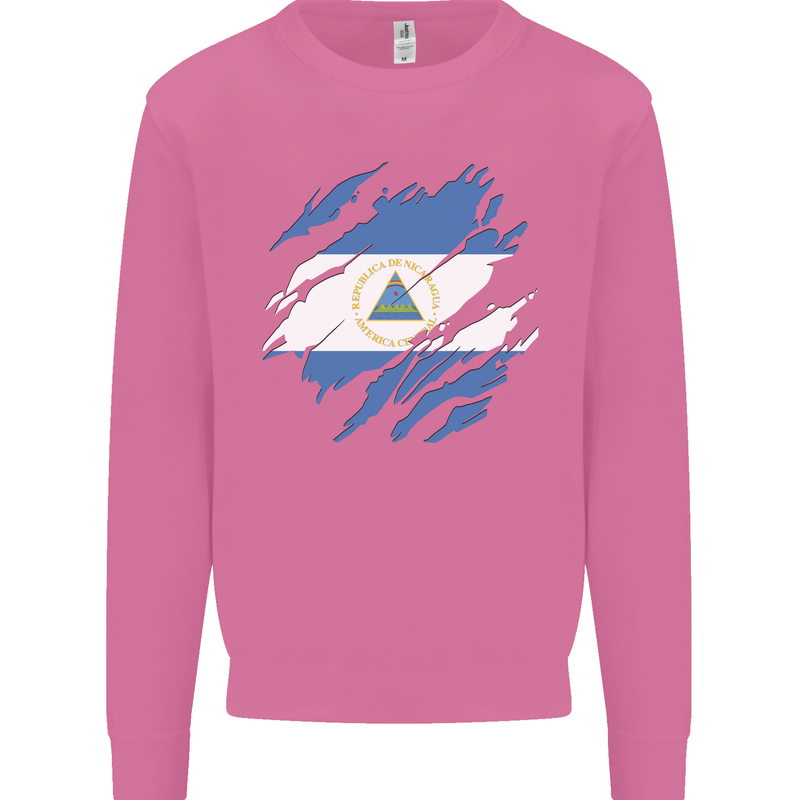 Torn Nicaragua Flag Nicaraguan Day Football Mens Sweatshirt Jumper Azalea