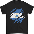 Torn Nicaragua Flag Nicaraguan Day Football Mens T-Shirt 100% Cotton Black