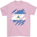 Torn Nicaragua Flag Nicaraguan Day Football Mens T-Shirt 100% Cotton Light Pink