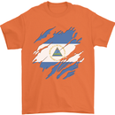 Torn Nicaragua Flag Nicaraguan Day Football Mens T-Shirt 100% Cotton Orange