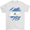 Torn Nicaragua Flag Nicaraguan Day Football Mens T-Shirt 100% Cotton White