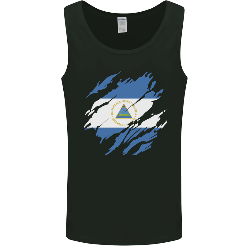 Torn Nicaragua Flag Nicaraguan Day Football Mens Vest Tank Top Black
