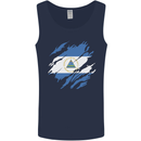 Torn Nicaragua Flag Nicaraguan Day Football Mens Vest Tank Top Navy Blue