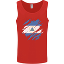 Torn Nicaragua Flag Nicaraguan Day Football Mens Vest Tank Top Red