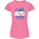 Torn Nicaragua Flag Nicaraguan Day Football Womens Petite Cut T-Shirt Azalea