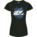Torn Nicaragua Flag Nicaraguan Day Football Womens Petite Cut T-Shirt Black