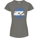 Torn Nicaragua Flag Nicaraguan Day Football Womens Petite Cut T-Shirt Charcoal