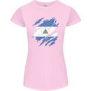 Torn Nicaragua Flag Nicaraguan Day Football Womens Petite Cut T-Shirt Light Pink
